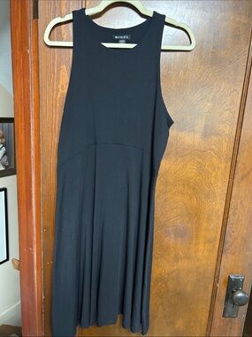 Athleta Black Sleeveless Midi Swing Knit Dress large tall